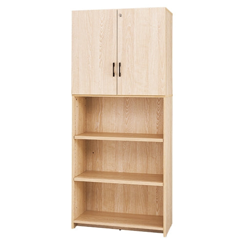 PLUS（プラス）オフィス家具 ハイシェルフ 上扉付き ナチュラル RFPSH-NA-TD　