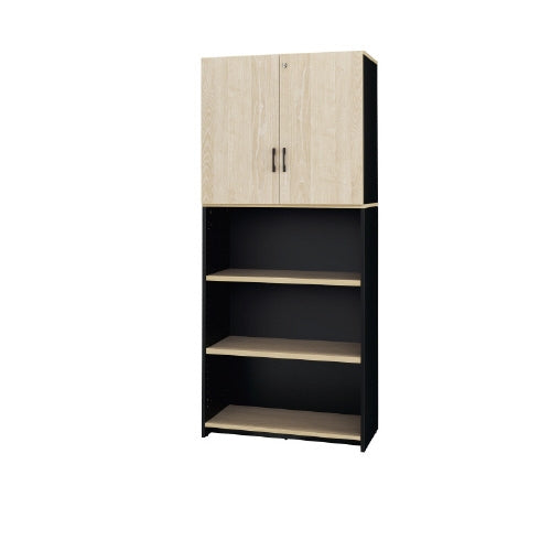 PLUS（プラス）オフィス家具 ハイシェルフ 上扉付き ブラック RFPSH-NB-TD　