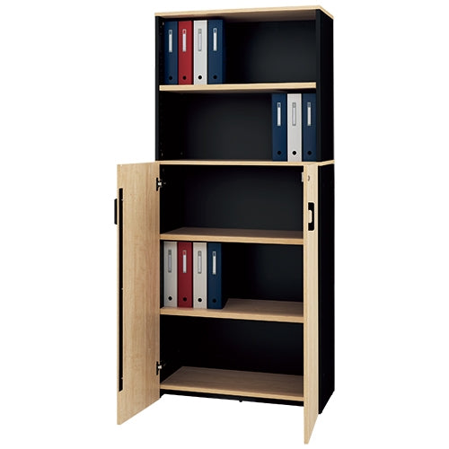 PLUS（プラス）オフィス家具 ハイシェルフ 下扉付き ブラック RFPSH-NB-BD　