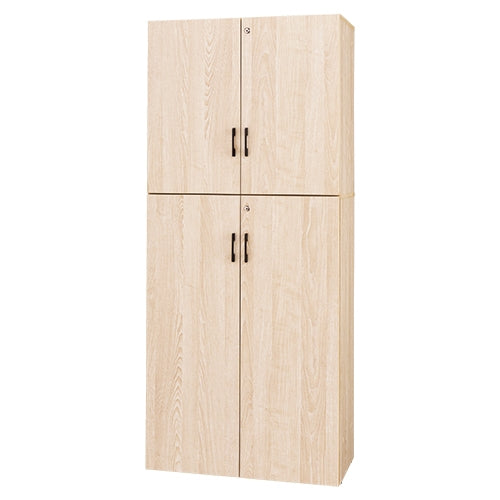 PLUS（プラス）オフィス家具 ハイシェルフ 上下扉付き ナチュラル RFPSH-NA-TBD　