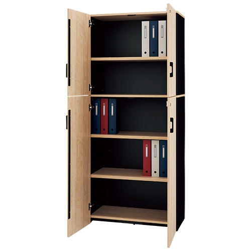 PLUS（プラス）オフィス家具 ハイシェルフ 上下扉付き ブラック RFPSH-NB-TBD　