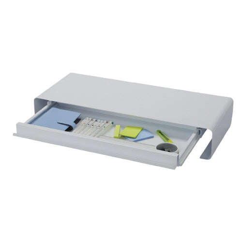 PLUS（プラス）オフィス家具 モニタスタンド 引出付 MHD-250 ホワイト　