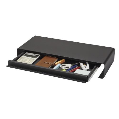 PLUS（プラス）オフィス家具 モニタスタンド 引出付 MHD-250 ブラック　