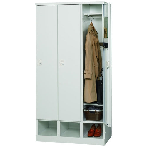 PLUS（プラス）オフィス家具 RLKロッカー RLK-TKD390-WTW 3人用 ホワイト　