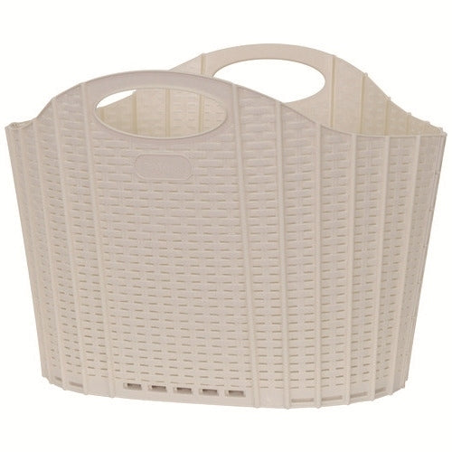 PLUS（プラス）オフィス家具 折りたためるランドリーバスケットラタン アイボリー　4904771906683