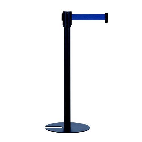 PLUS（プラス）オフィス家具 ベルトパーテーションスタンドＵＮ(1本入り)ステン黒 青　4977564809416