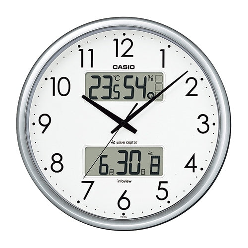 PLUS（プラス）オフィス家具 温湿度日付表示付き掛時計 ITM-650J-8JF　4905605204159