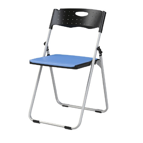 PLUS（プラス）オフィス家具 折畳イス CAL-X02S-V 座パッド付 ブルー　