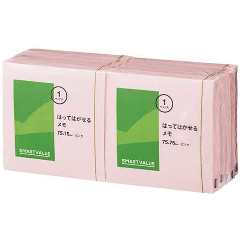 スマートバリュー ふせん 75×75mm桃 P314J-P-10 4547345055716