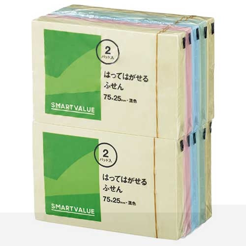 スマートバリュー ふせん 75×25mm混色 P312J-M-20 4547345055778
