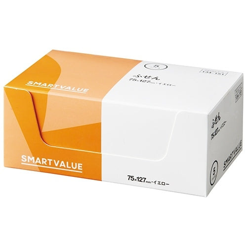 スマートバリュー ふせん75×127mm黄 100枚*5冊P515J-Y-5 4547345055891