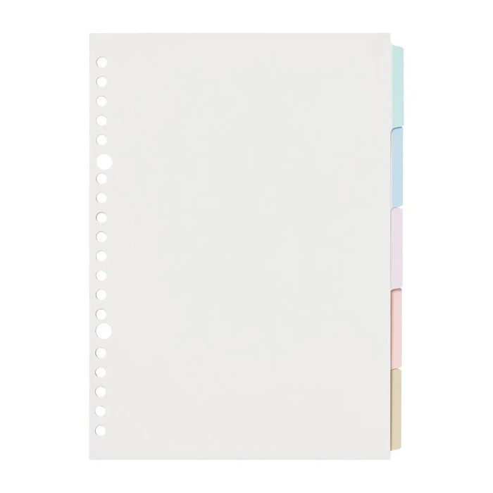 マルマン ルーズリーフ ラミネートタブインデックス　マイルドカラー　５山　＜A5＞ LT6035 4979093603503（10セット）