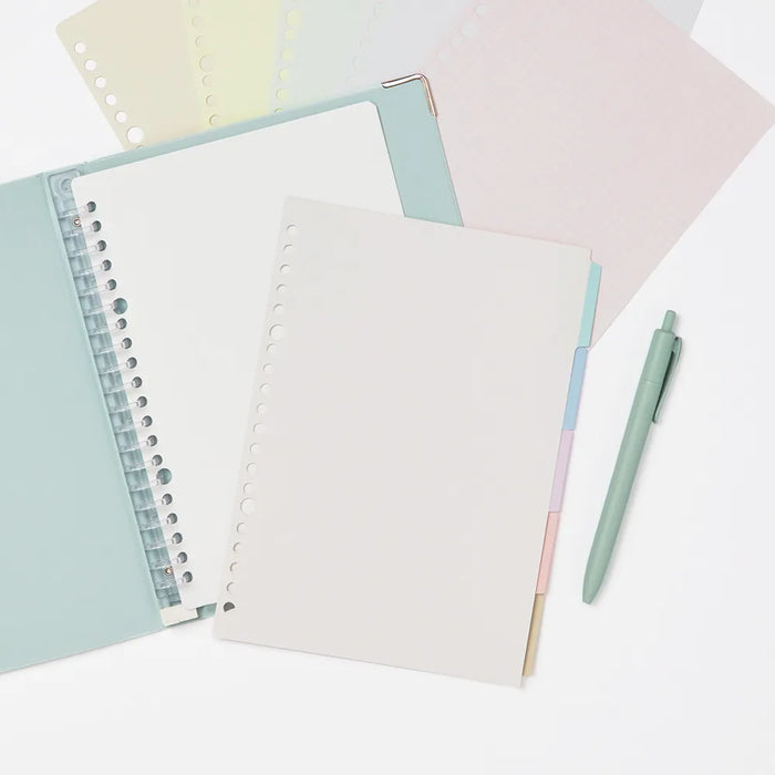 マルマン ルーズリーフ ラミネートタブインデックス　マイルドカラー　５山　＜A5＞ LT6035 4979093603503（10セット）