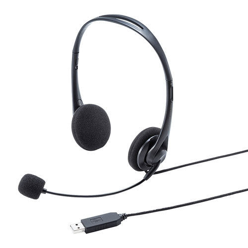 サンワサプライ ＵＳＢヘッドセット MM-HSU09BK 4969887572405