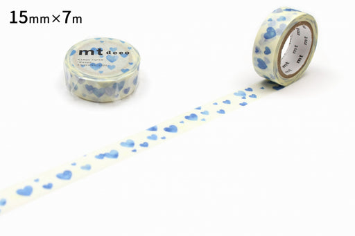 カモ井 ハート・スタンプブルー MT01D332R カモ井加工紙 マスキングテープ Kamoi MT01D332R　4971910274514