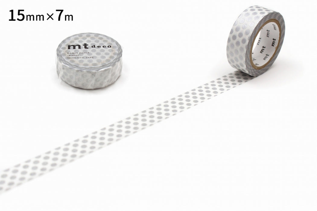 カモ井 ドット銀 MT01D366R カモ井加工紙 マスキングテープ Kamoi MT01D366R　4971910274637（10セット）