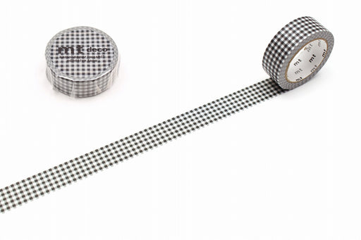 カモ井加工紙 マスキングテープ Kamoi　コマカイギンガムチェック・ブラック MT01D547 4971910313756（10セット）