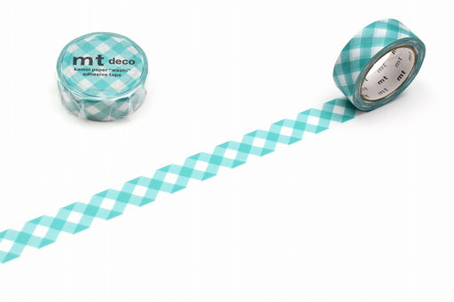 カモ井加工紙 マスキングテープ Kamoi　太幅ギンガムチェック・グリーン MT01D549 4971910313770（10セット）