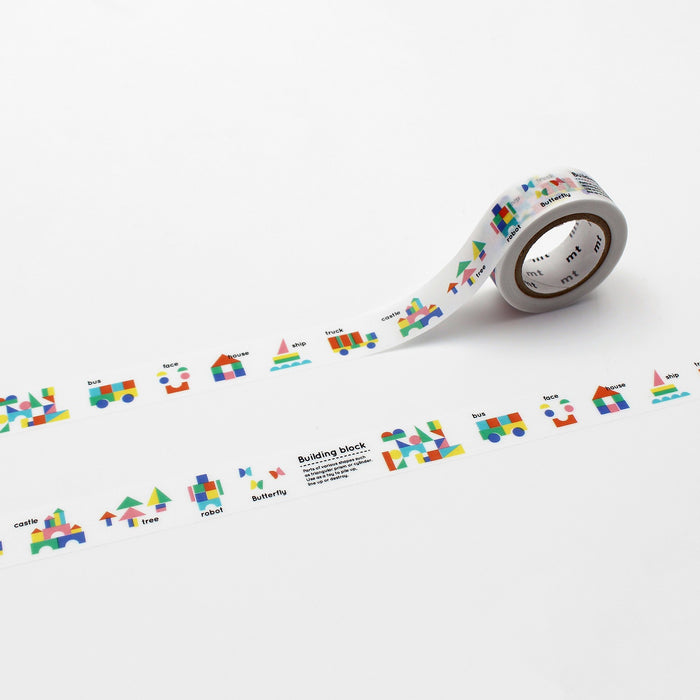 カモ井加工紙 マスキングテープ Kamoi mtマスキングテープ for kids 積み木 MT01KID026 カモ井加工紙 マスキングテープ Kamoi 4971910211441（10セット）