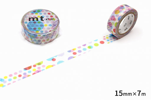 カモ井 ランダムドット MTEX1P108R カモ井加工紙 マスキングテープ Kamoi MTEX1P108R（10セット）