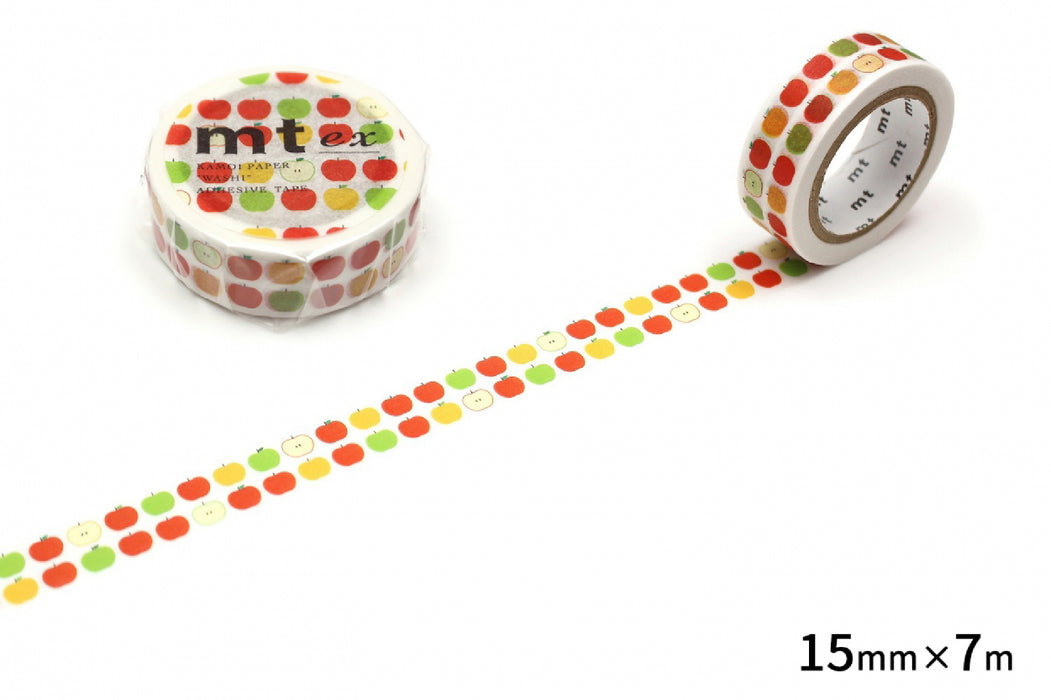 アップルパターン MTEX1P154R カモ井加工紙 マスキングテープ Kamoi 4971910276471
