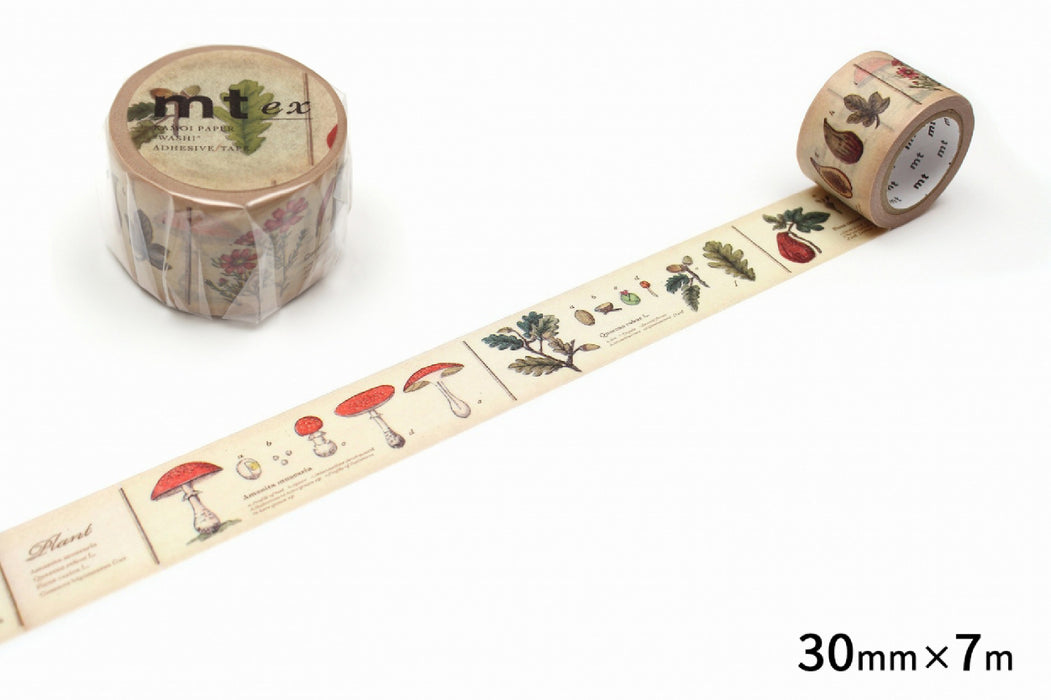 カモ井 図鑑・植物 MTEX1P34R カモ井加工紙 マスキングテープ Kamoi MTEX1P34R