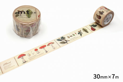 カモ井 図鑑・植物 MTEX1P34R カモ井加工紙 マスキングテープ Kamoi MTEX1P34R