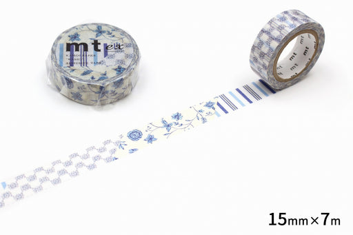 カモ井 フラワーダークブルー MTEX1P55R カモ井加工紙 マスキングテープ Kamoi MTEX1P55R（10セット）