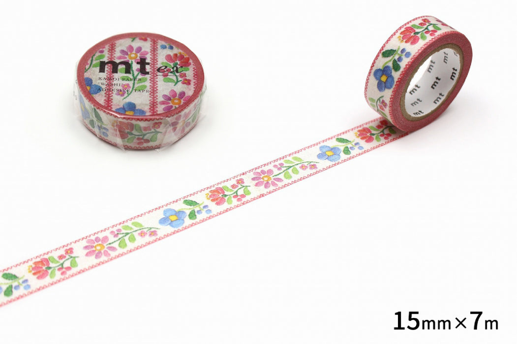 カモ井 刺繍 MTEX1P68R カモ井加工紙 マスキングテープ Kamoi MTEX1P68R（10セット）
