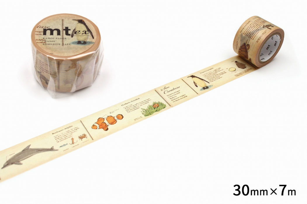 図鑑・海洋生物 MTEX1P70R カモ井加工紙 マスキングテープ Kamoi MTEX1P70R