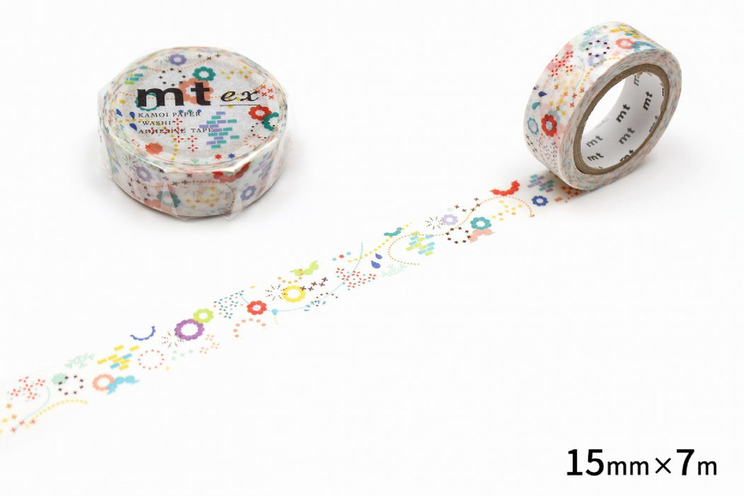 カラフルポップ　 MTEX1P74R カモ井加工紙 マスキングテープ Kamoi 4971910276129（10セット）