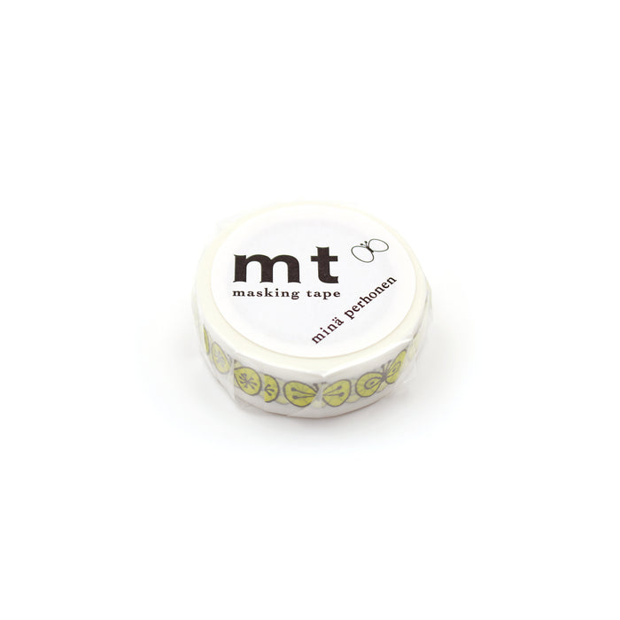 マスキングテープ mt x ミナ ペルホネン 1p choucho・yellow  x  mtmina03 カモ井加工紙 マスキングテープ Kamoi 4971910179277