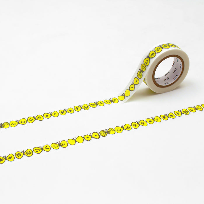 マスキングテープ mt x ミナ ペルホネン 1p choucho・yellow  x  mtmina03 カモ井加工紙 マスキングテープ Kamoi 4971910179277（10セット）