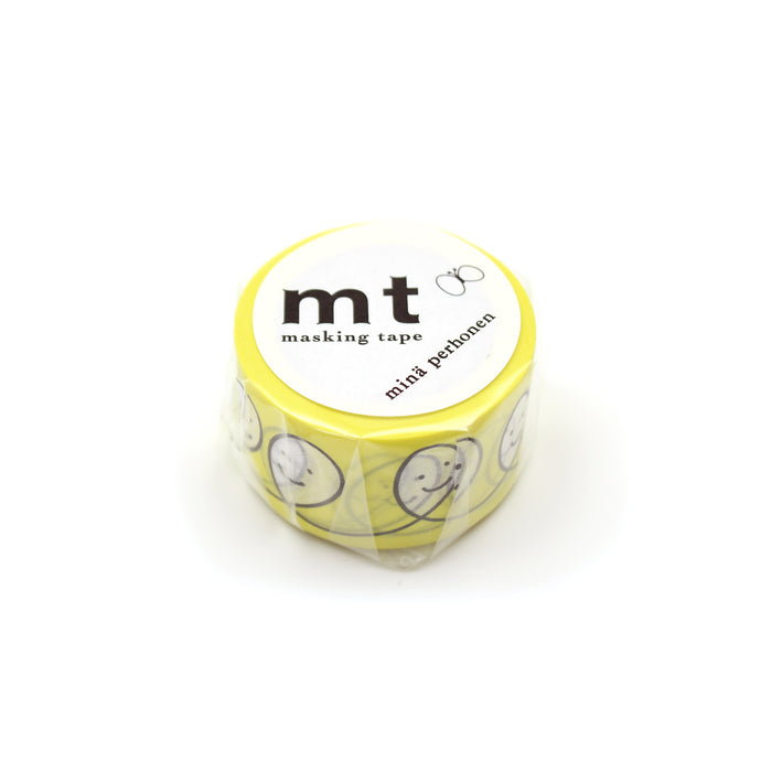 マスキングテープ mt x ミナ ペルホネン 1p smile・yellow  x  mtmina09 カモ井加工紙 マスキングテープ Kamoi 4971910179338