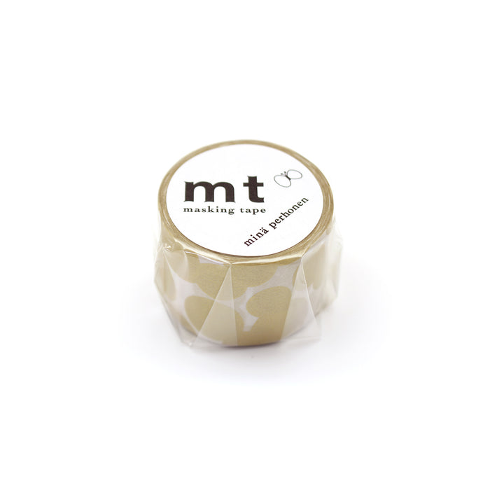 カモ井加工紙 マスキングテープ Kamoi mtマスキングテープ ×ミナペルホネン soda water・gold MTMINA32 カモ井加工紙 マスキングテープ Kamoi 4971910208014（10セット）