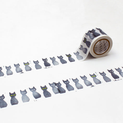 カモ井加工紙 マスキングテープ Kamoi mt ミナペルホネン kuro-neko MTMINA36 カモ井加工紙 マスキングテープ Kamoi 4971910219966（10セット）