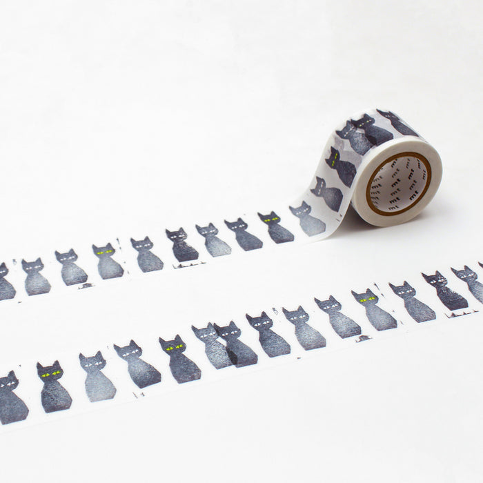 カモ井加工紙 マスキングテープ Kamoi mt ミナペルホネン kuro-neko MTMINA36 カモ井加工紙 マスキングテープ Kamoi 4971910219966（10セット）