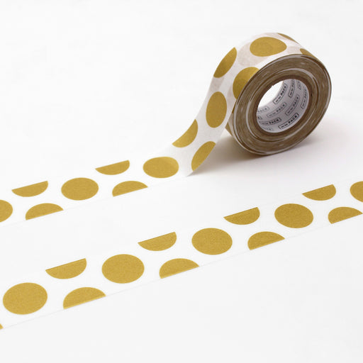 カモ井加工紙 マスキングテープ Kamoi mt for PACK ドット・金 MTPACK06 カモ井加工紙 マスキングテープ Kamoi 4971910213773（10セット）