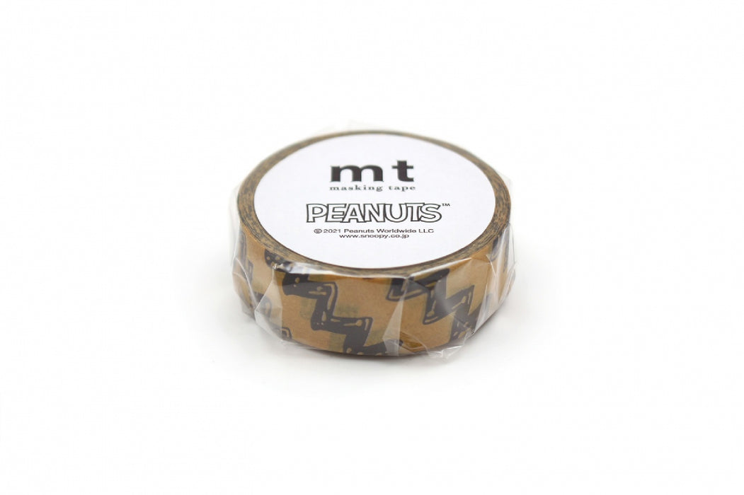 カモ井 mt Peanuts チャーリー・ブラウン ストライプ MTPNUT04 カモ井加工紙 マスキングテープ Kamoi MTPNUT04　4971910270332（10セット）