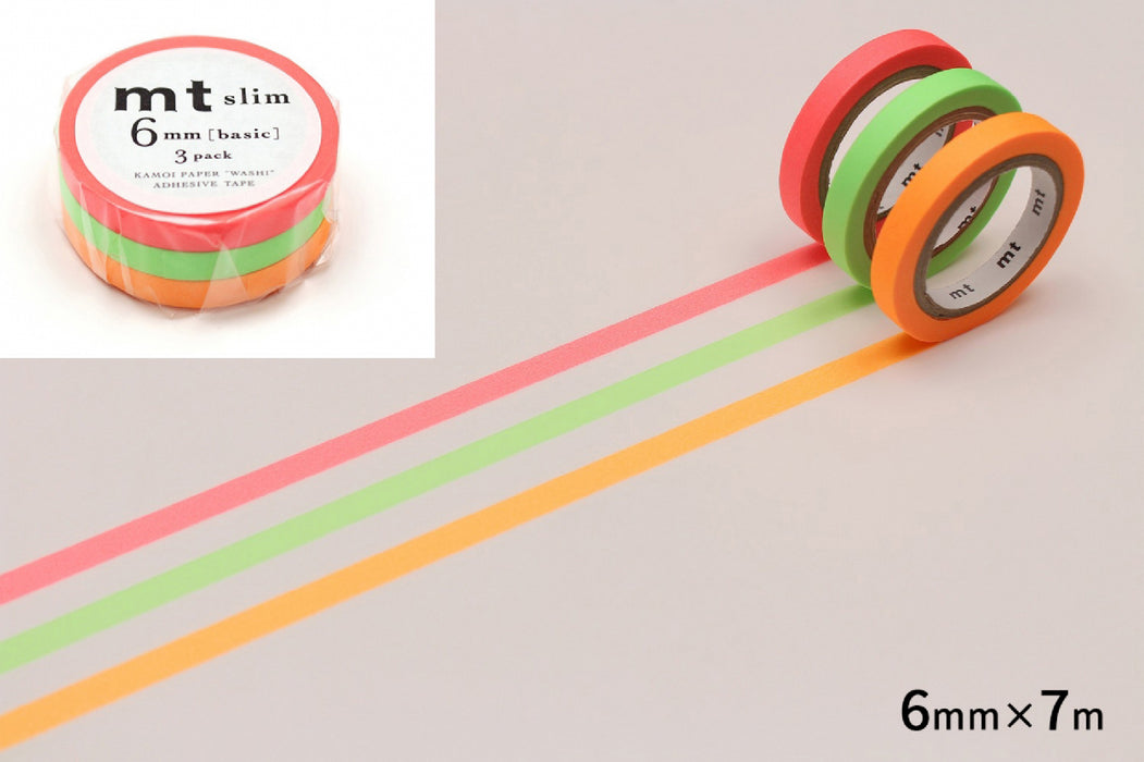 ショッキングレッド・グリーン MTSLIM15R カモ井加工紙 マスキングテープ Kamoi MTSLIM15R