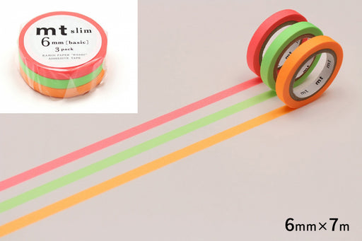 ショッキングレッド・グリーン MTSLIM15R カモ井加工紙 マスキングテープ Kamoi MTSLIM15R