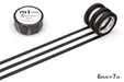 カモ井 マットブラック MTSLIM22R カモ井加工紙 マスキングテープ 6MM Kamoi MTSLIM22R（10セット）