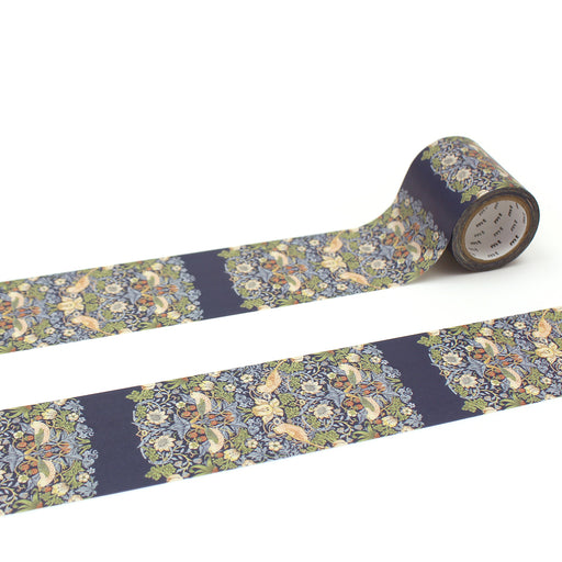 カモ井加工紙 マスキングテープ Kamoi mt×Morris &amp; Co. Strawberry Thief Indigo/Mineral 幅50mm×7m MTWILL26 カモ井加工紙 マスキングテープ Kamoi MTWILL26　4971910276815