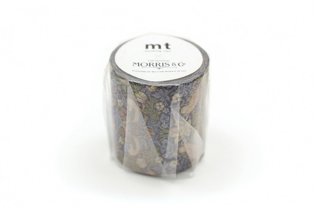 カモ井加工紙 マスキングテープ Kamoi mt×Morris &amp; Co. Strawberry Thief Indigo/Mineral 幅50mm×7m MTWILL26 カモ井加工紙 マスキングテープ Kamoi MTWILL26　4971910276815