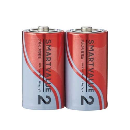 スマートバリュー アルカリ乾電池 単2×2本 N122J-2P 4547345029076