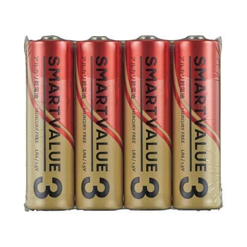 スマートバリュー アルカリ乾電池Ⅱ 単3×4本 N223J-4P 4547345051145