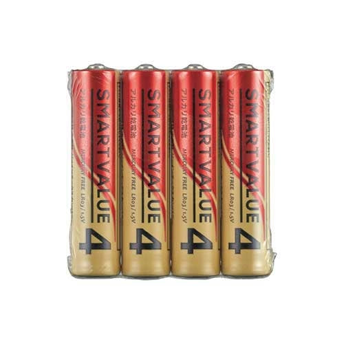 スマートバリュー アルカリ乾電池Ⅱ 単4×4本 N224J-4P 4547345051152