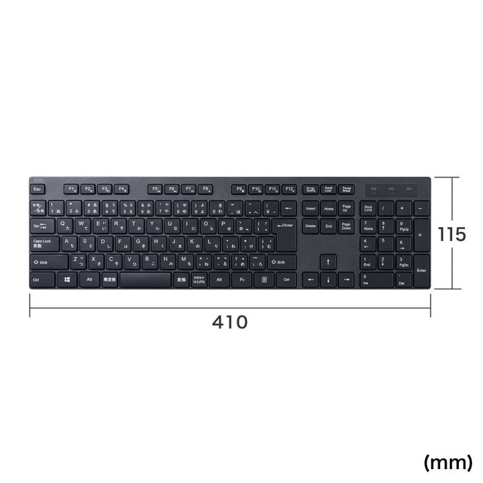 Sanwa Supply Teclado inalámbrico con ratón silencioso SKBWL39SETBK 4969887701058