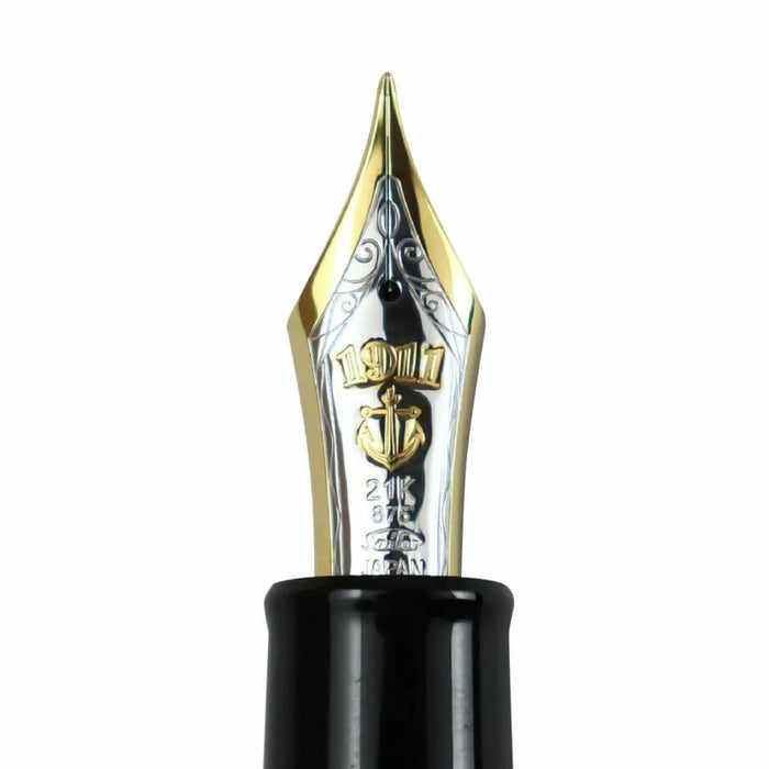 オリジナルペン先万年筆 キングプロフィット エボナイト 長刀研ぎ万年筆 中字（M）：10-1585-420 セーラー万年筆