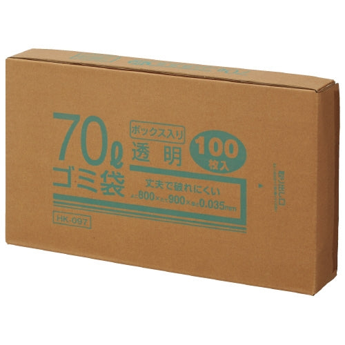 クラフトマン 70Lゴミ袋 透明 ボックス入 100枚 4560314960705